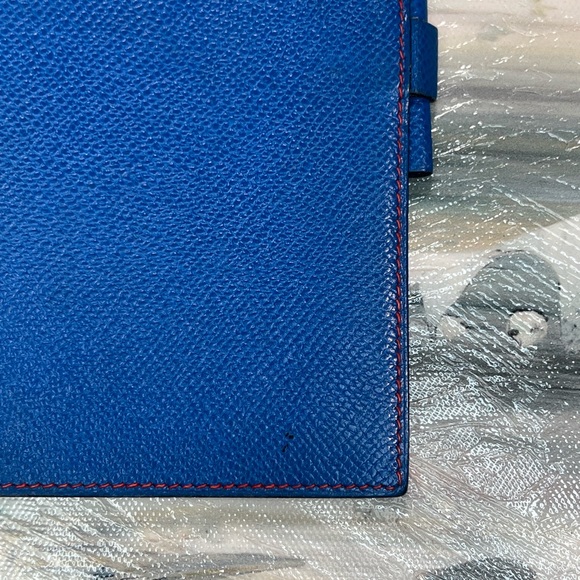✨HERMÈS Blue with Red Colourblocking Interior Espom Leather Agenda Cover 💙❤️ - Picture 6 of 13